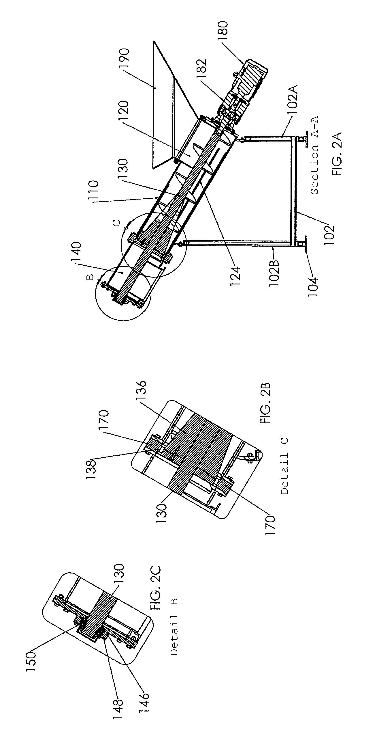 System for crushing with screw porition that increases in diameter