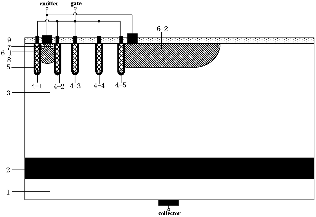 Power semiconductor device with wave type field limiting ring structure and preparation method of device