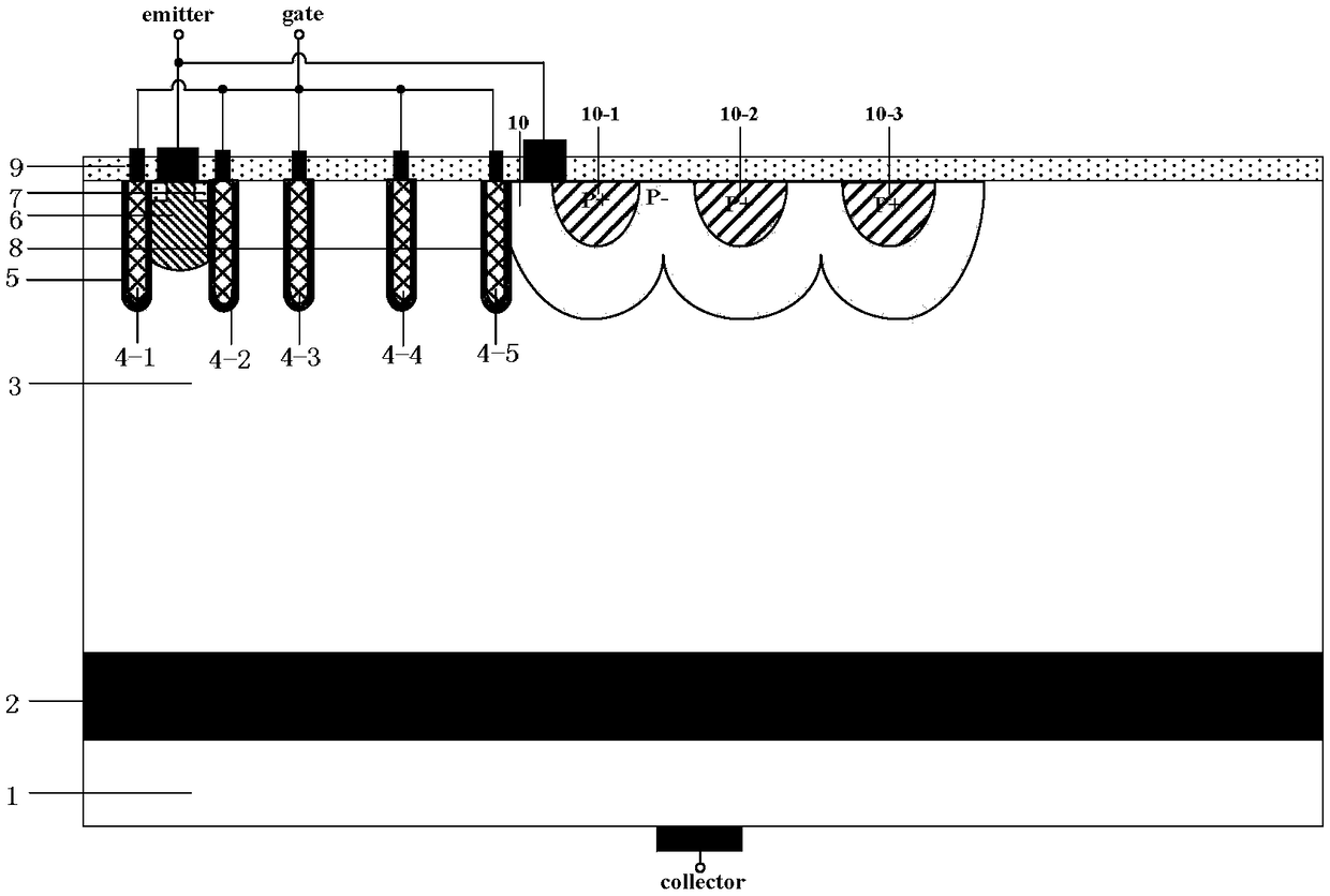 Power semiconductor device with wave type field limiting ring structure and preparation method of device