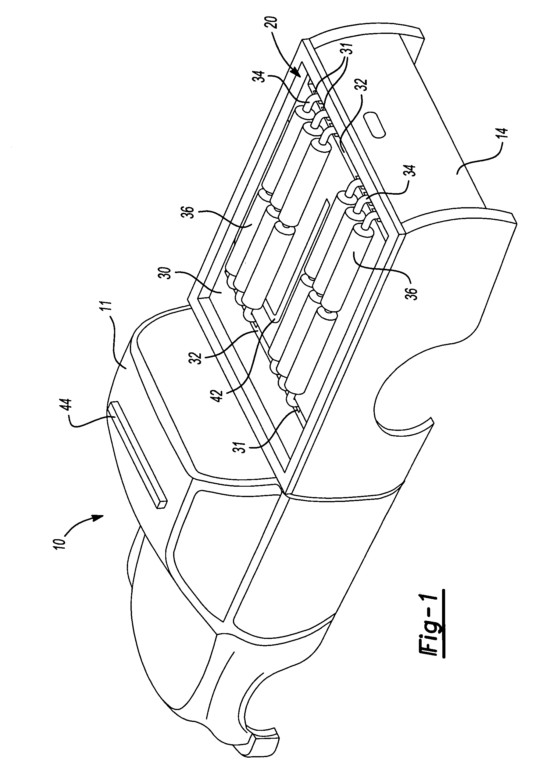 Utility rack arrangement for a vehicle