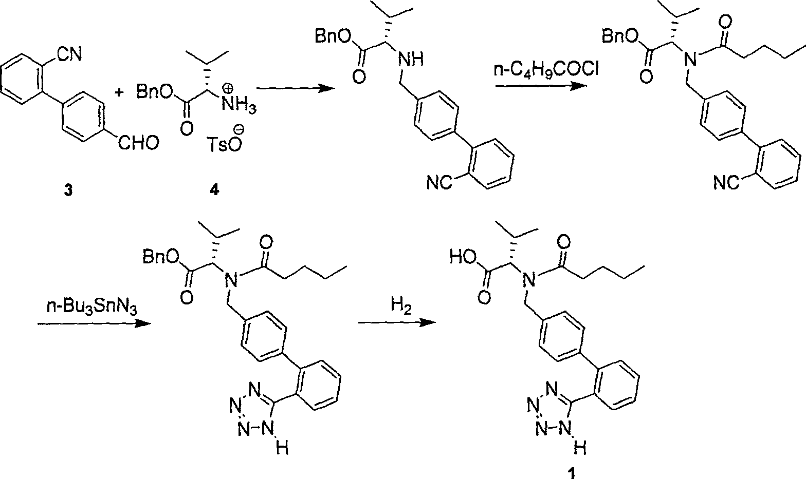 Synthesis method of valsartan