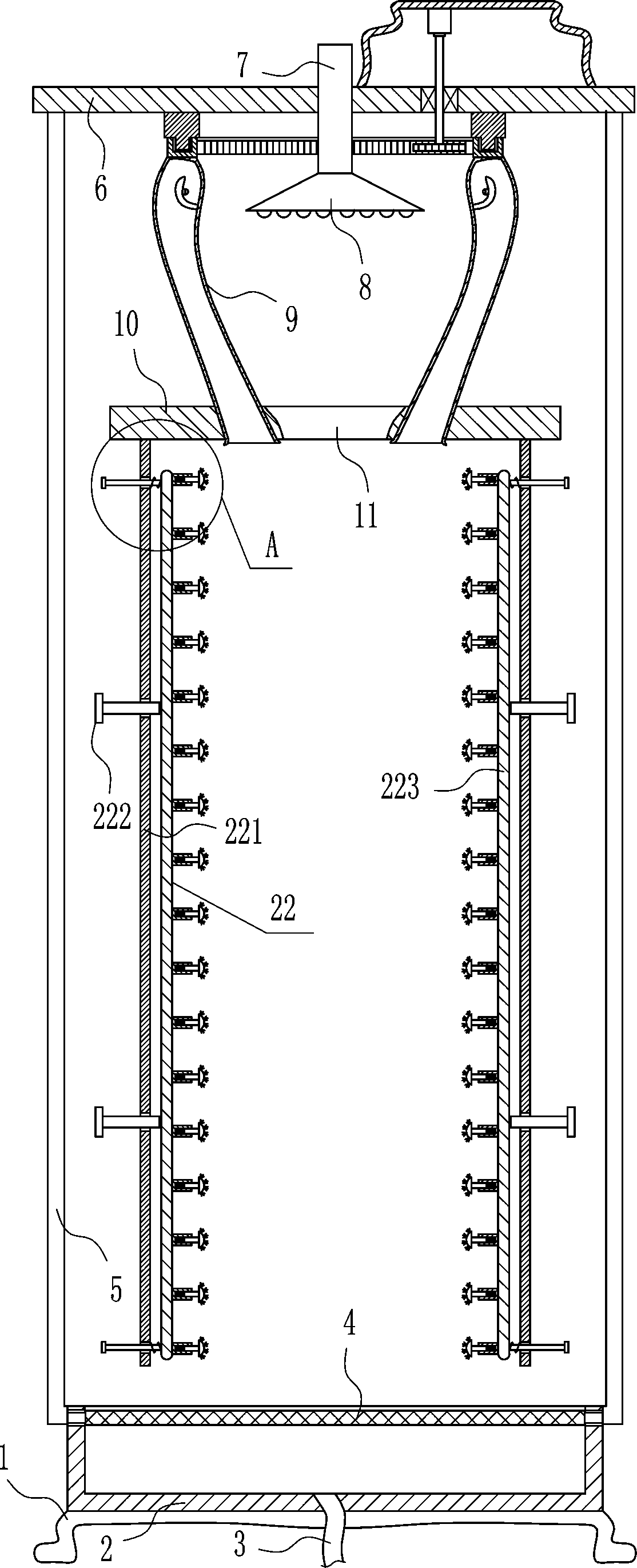 Bathing device for patient with injured arm