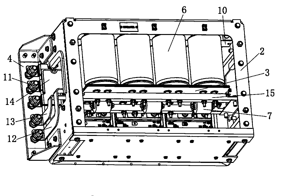 Novel power conversion unit allowing laminated coating row and composite busbar to be used in hybrid mode