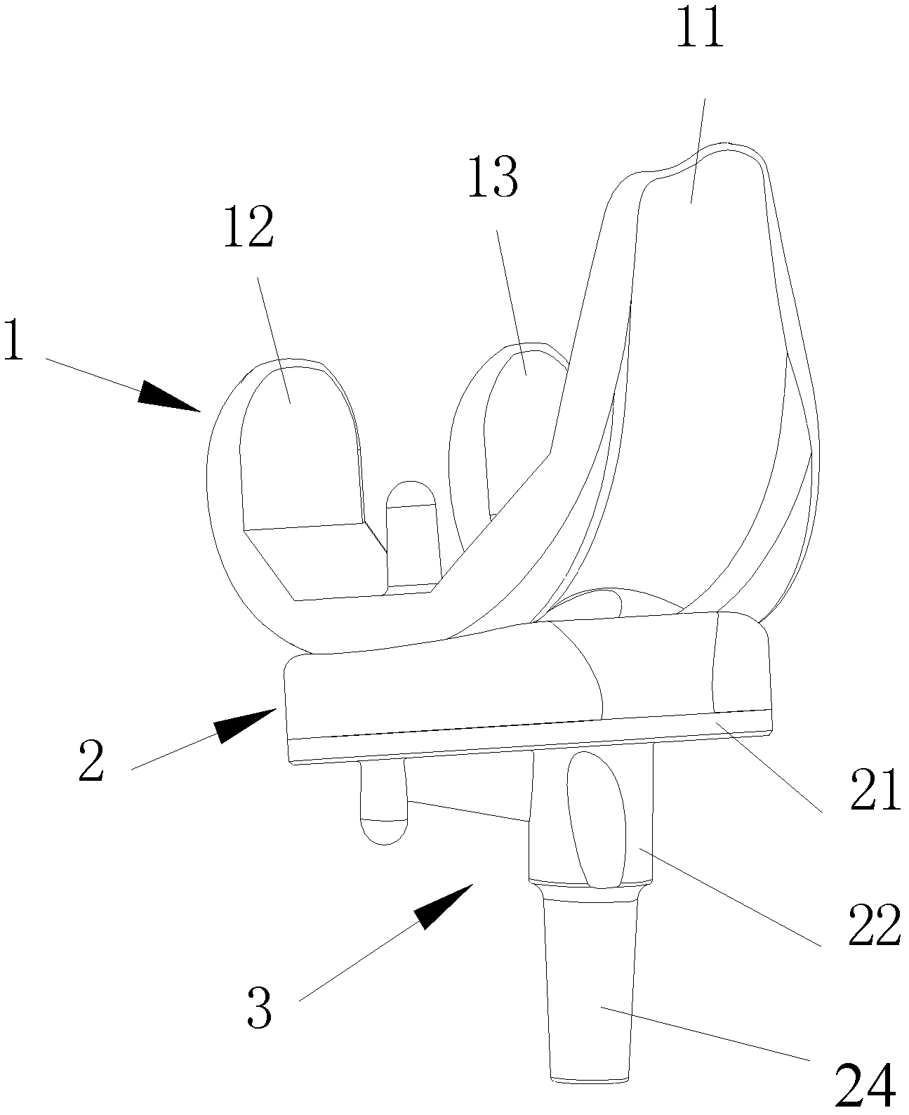 Knee joint prosthesis pad, shinbone base element and knee joint prosthesis