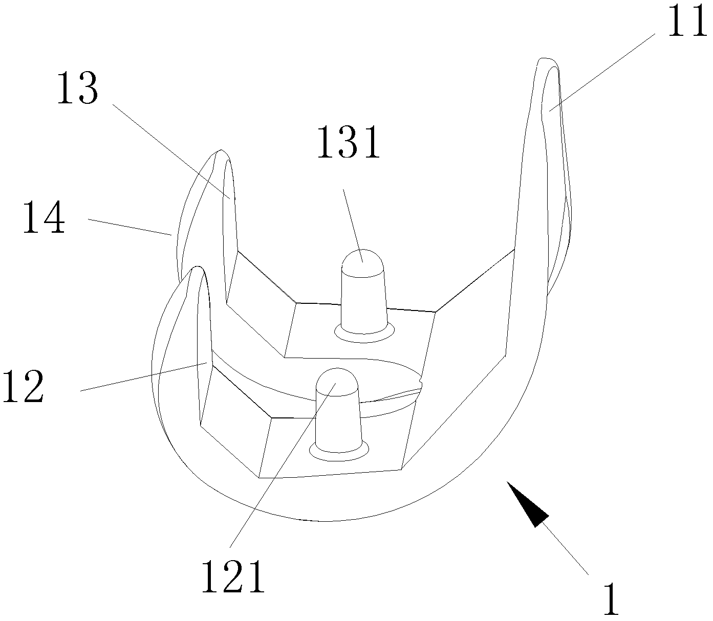 Knee joint prosthesis pad, shinbone base element and knee joint prosthesis