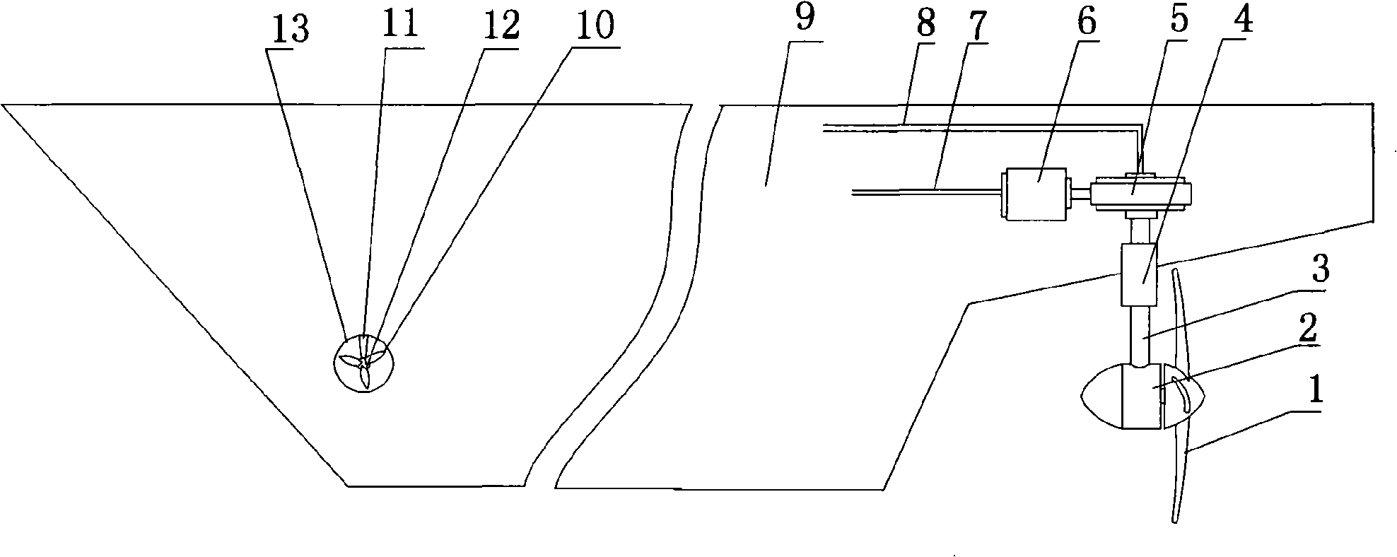 No-steering gear electric-machine directly-driven advancing electric ship