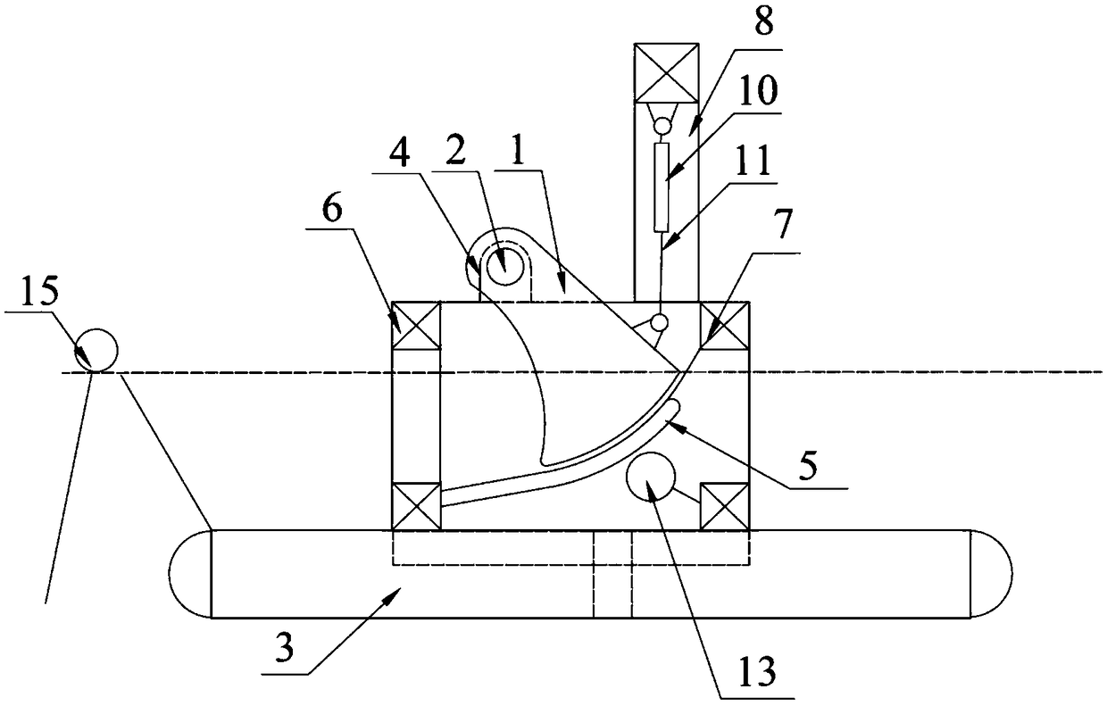 Warped-tail wave energy collecting device based on floating platform