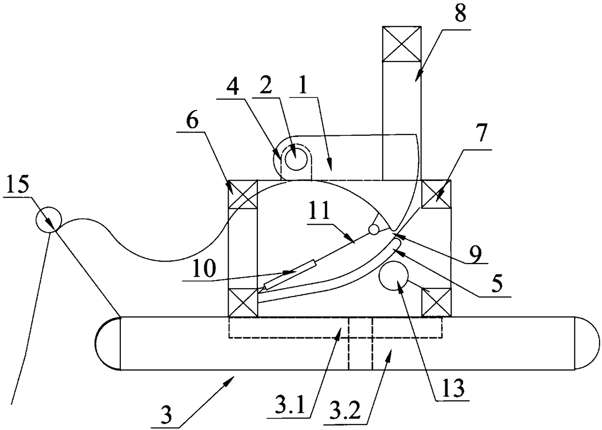 Warped-tail wave energy collecting device based on floating platform