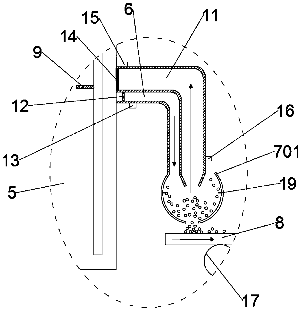 Gypsum powder dry material feeding control method and device