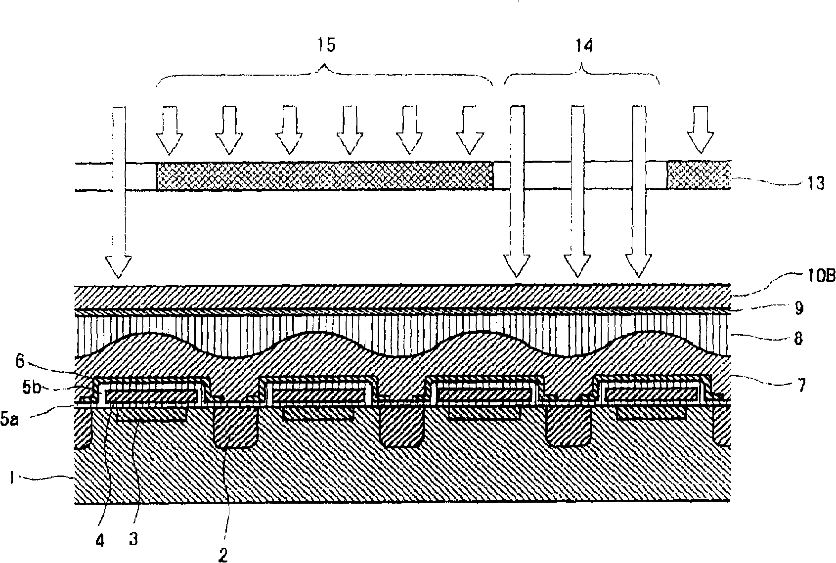 Colored photosensitive resin composition, and color filter array and solid-state image pickup device using the same