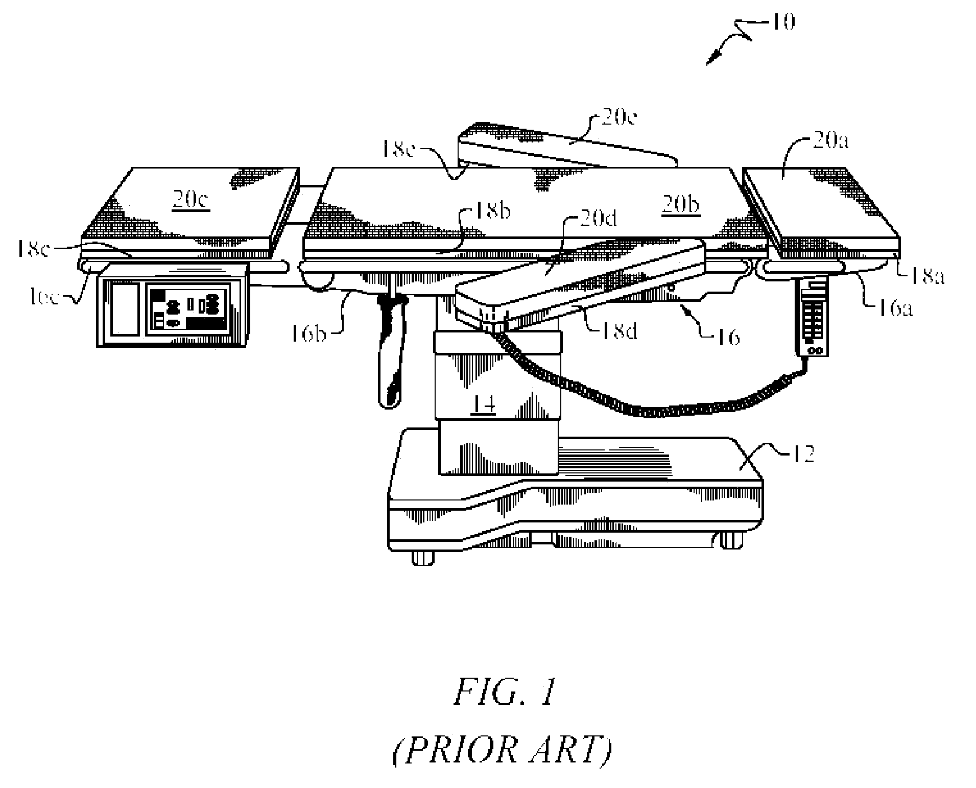 Surgical table having low pressure anti decubitus ulcer surface