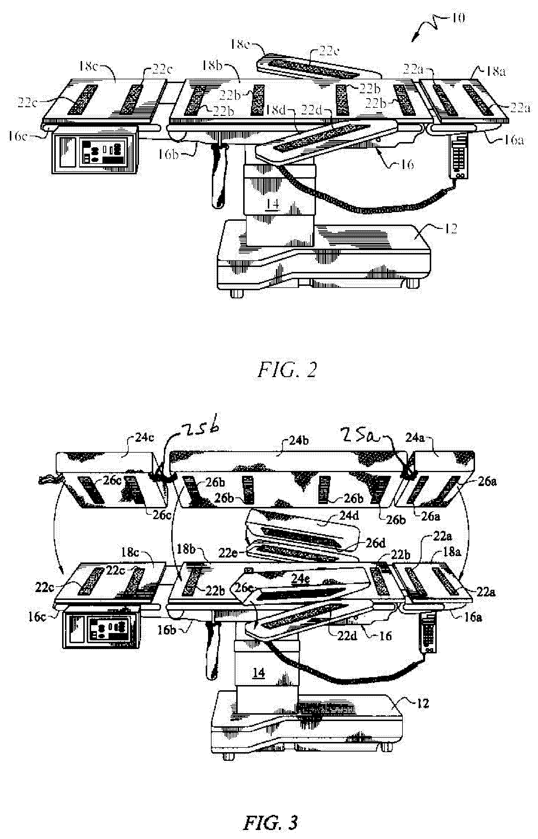 Surgical table having low pressure anti decubitus ulcer surface