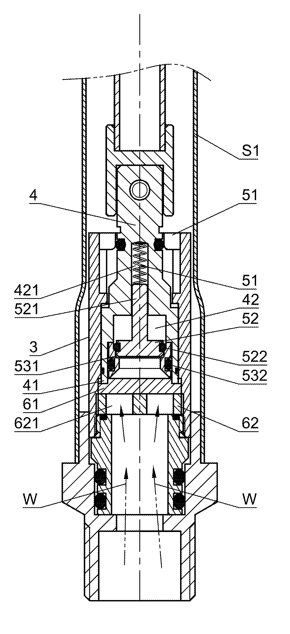 Outlet valve for a frost-preventing faucet