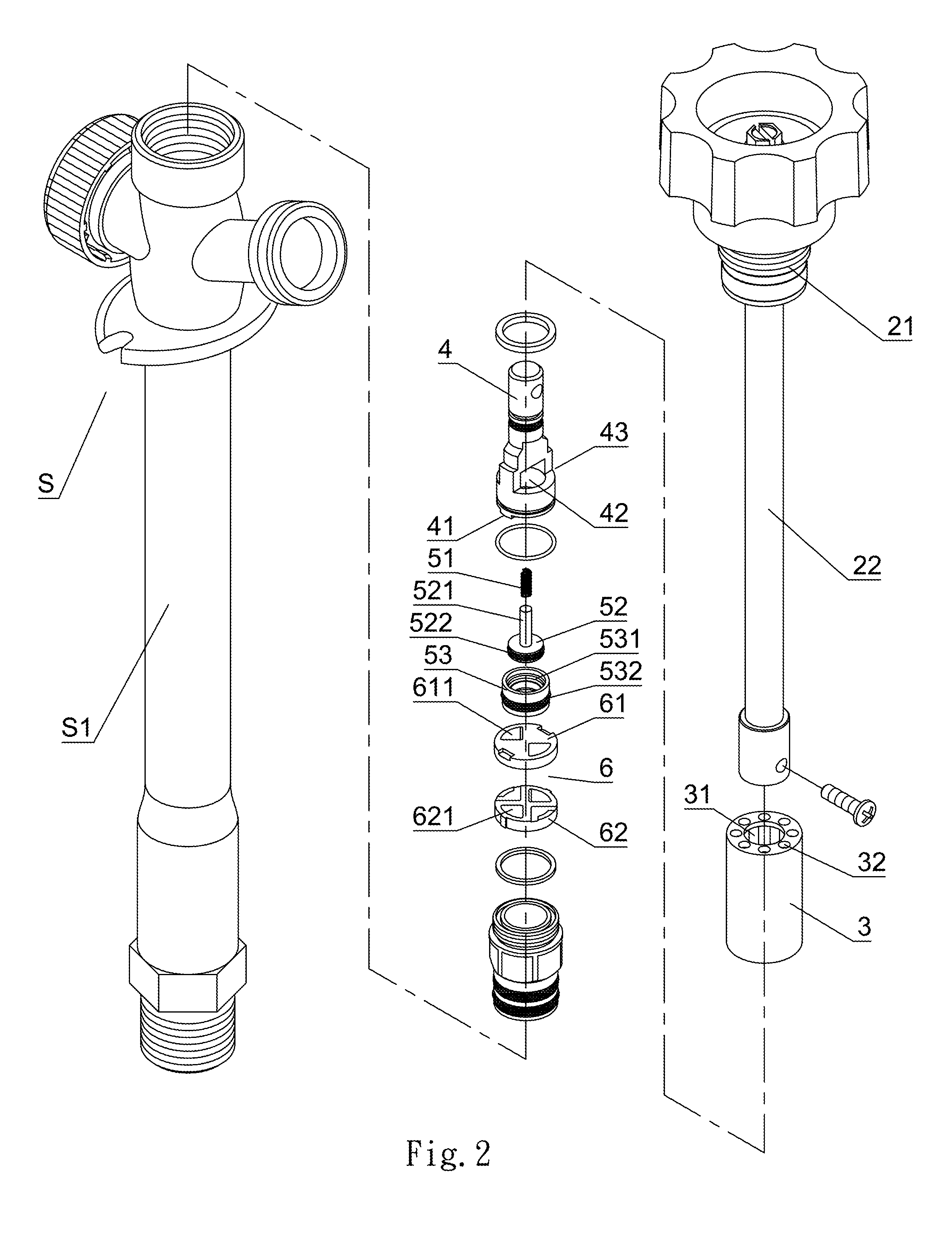 Outlet valve for a frost-preventing faucet