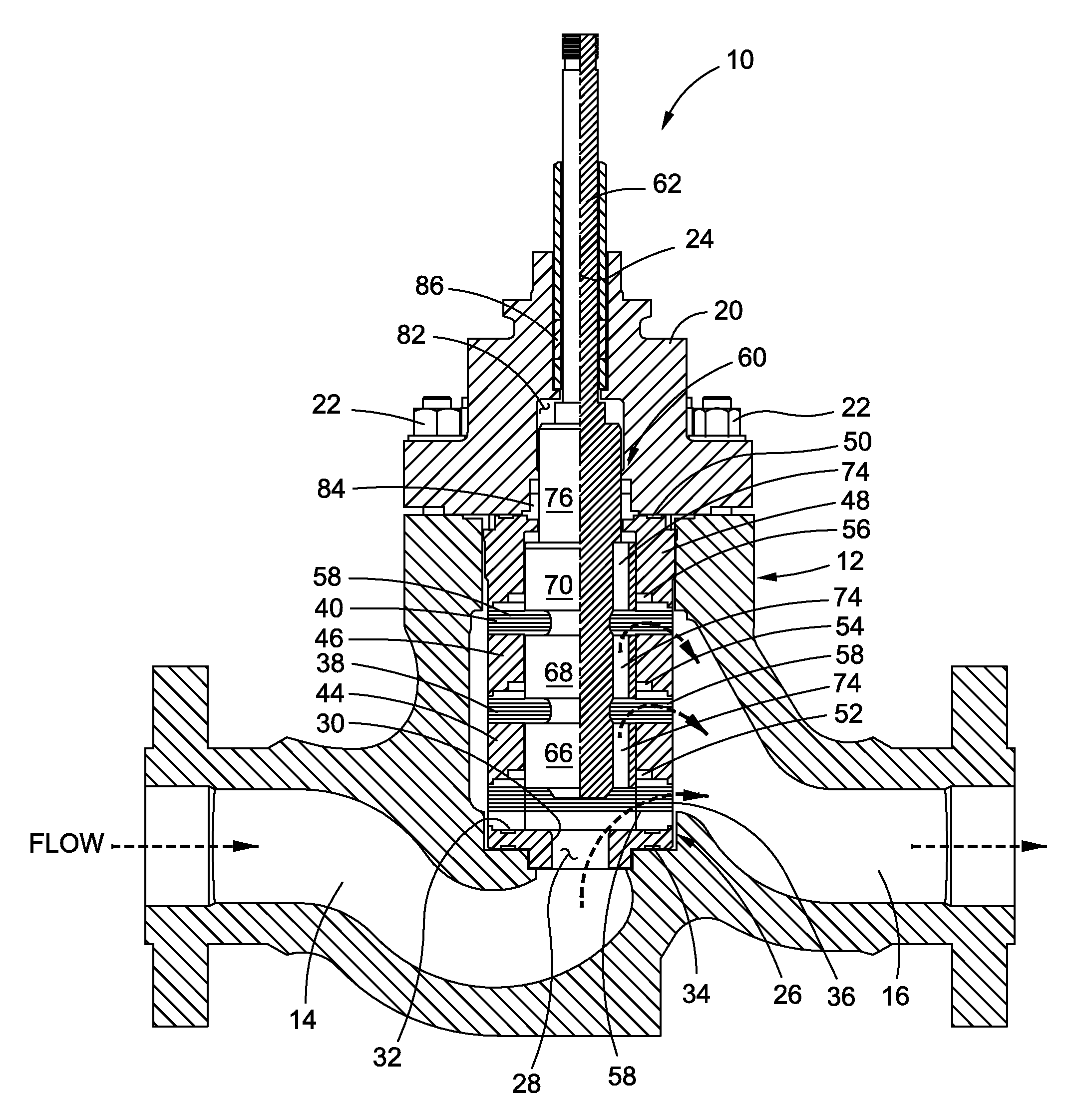 Short stroke control valve