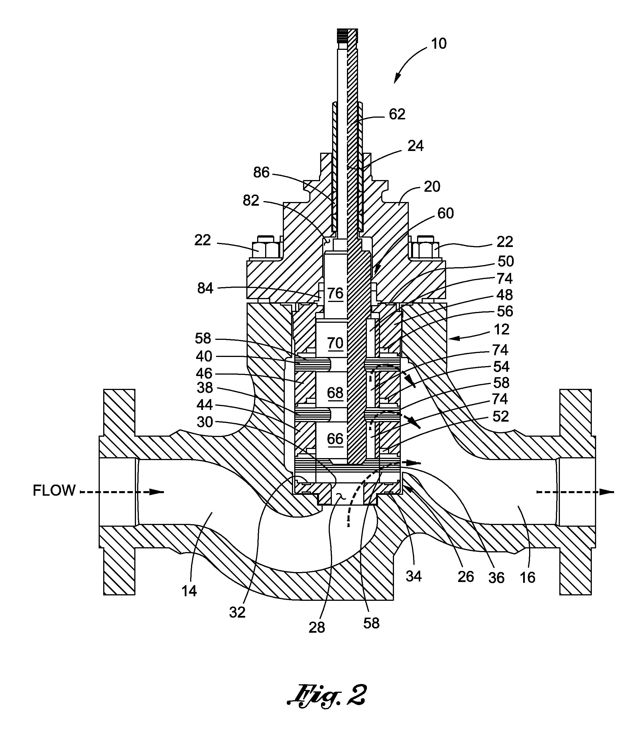 Short stroke control valve