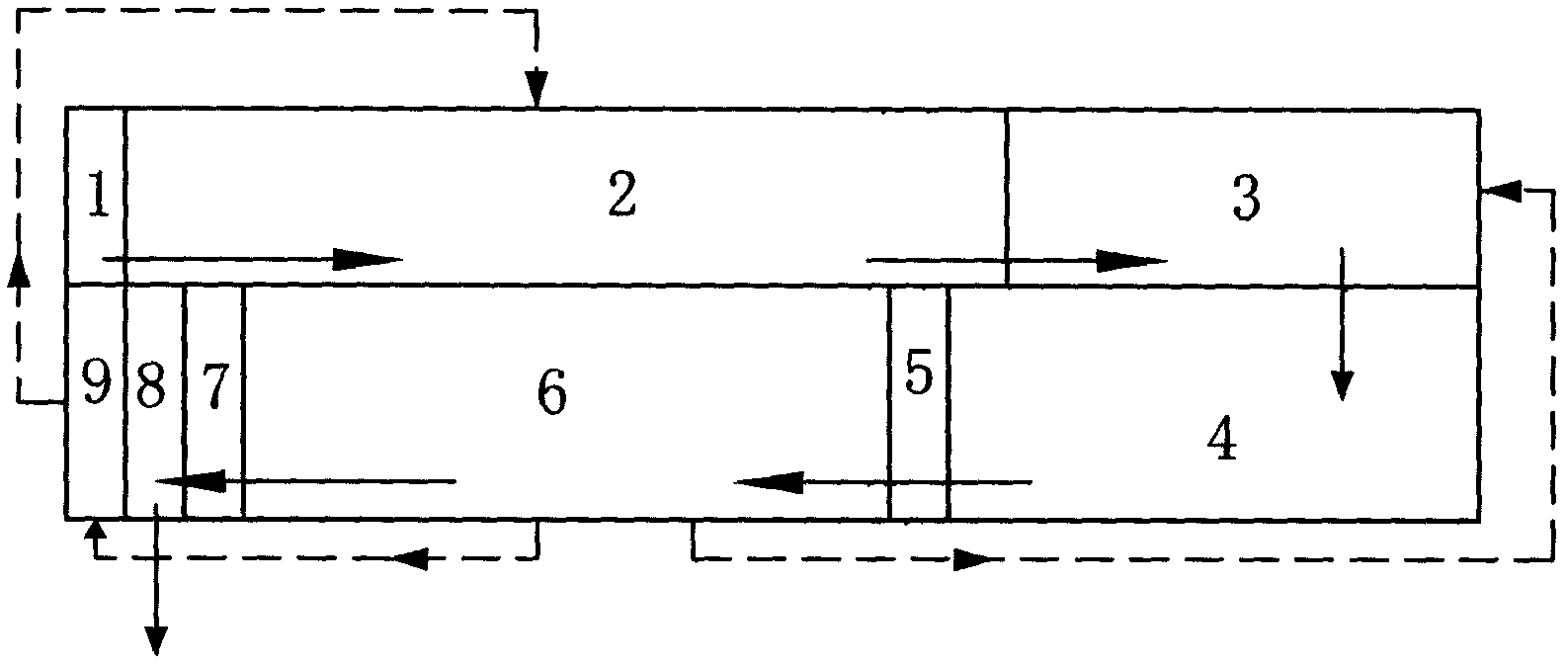 Integrated device for processing domestic sewage in small towns