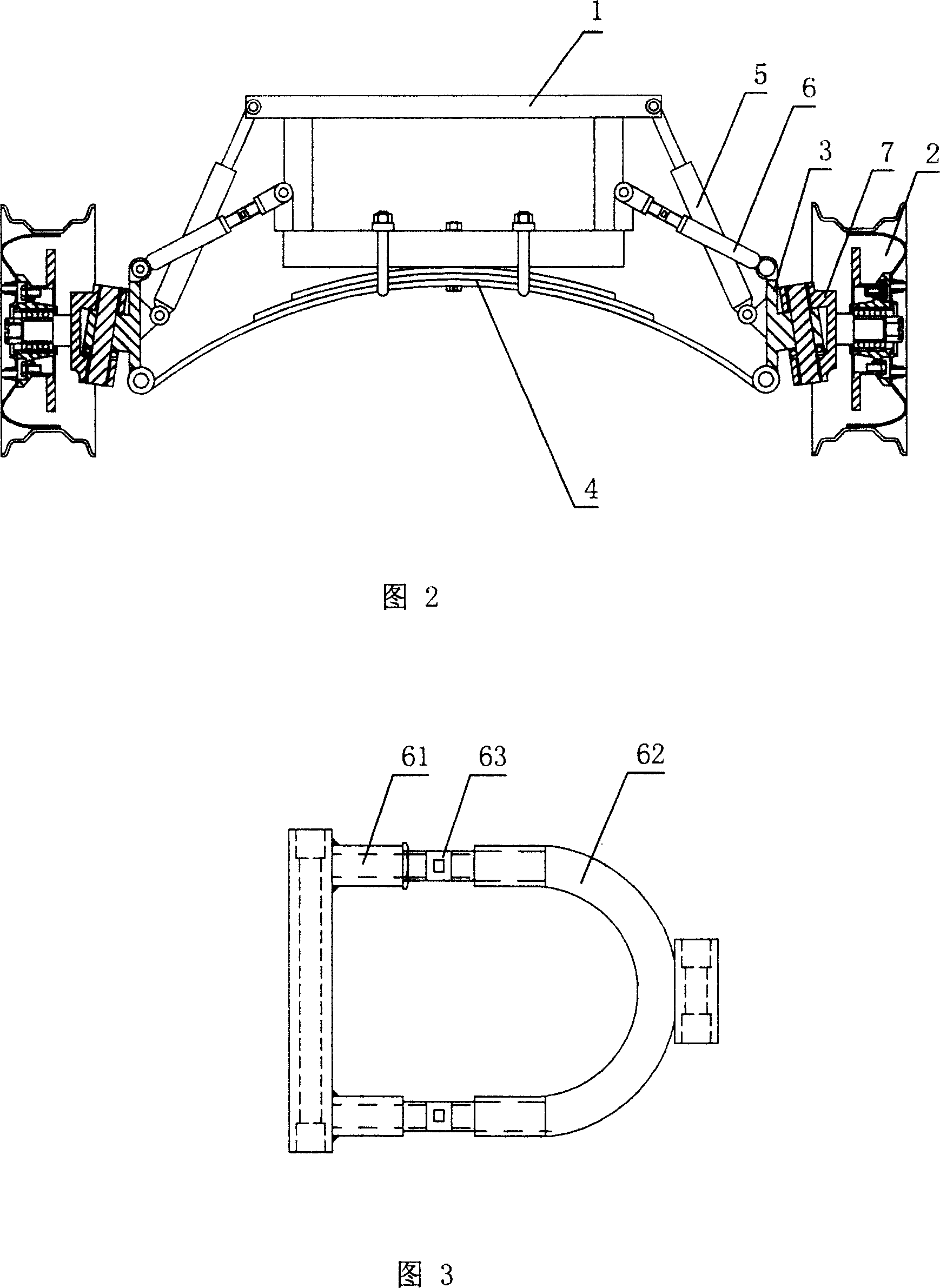 Front axle of four-wheel vehicle