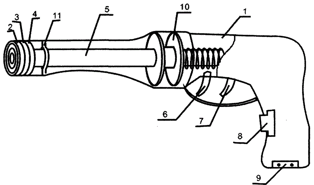 A semi-automatic gun type fruit bagging machine