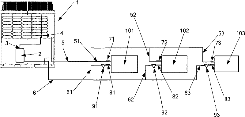 Control device of multi-connected central air conditioning system and control method thereof