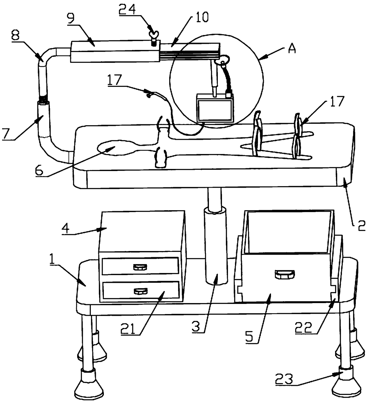 Infant safe diagnosis auxiliary device for ultrasonic department