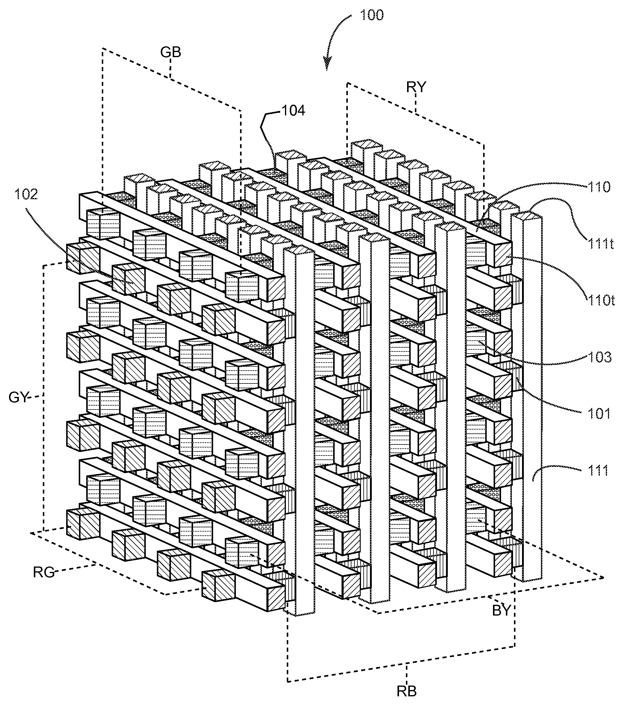 Volumetric three-dimensional display with evenly-spaced elements