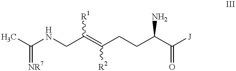 Halogenated 2-amino-5,6 heptenoic acid derivatives useful as nitric oxide synthase inhibitors