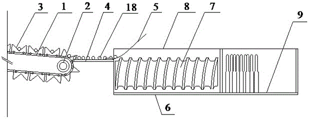 Transposition and transferring device for ampuliform containers