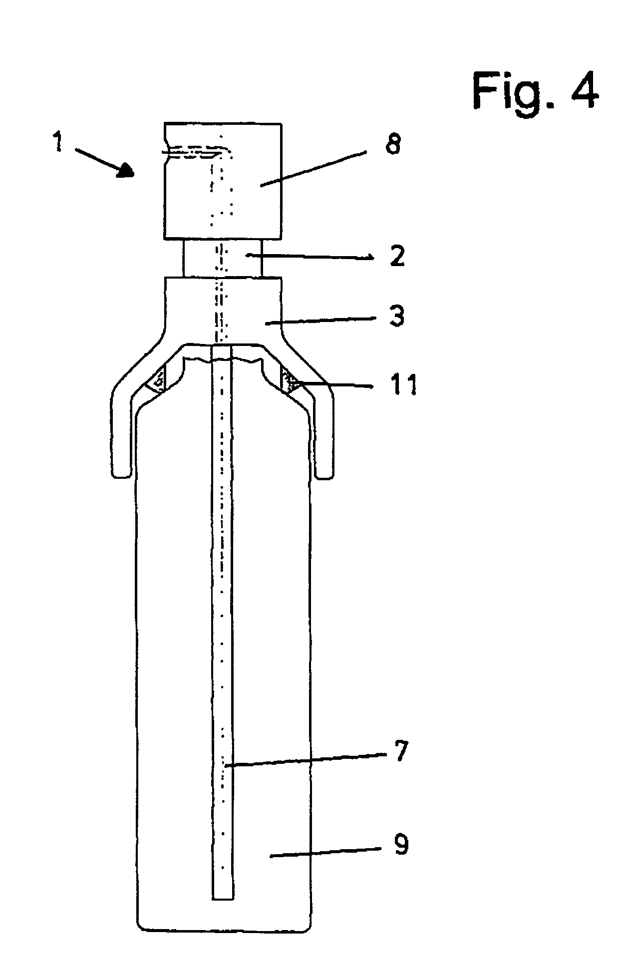 Device for the spraying of fluids