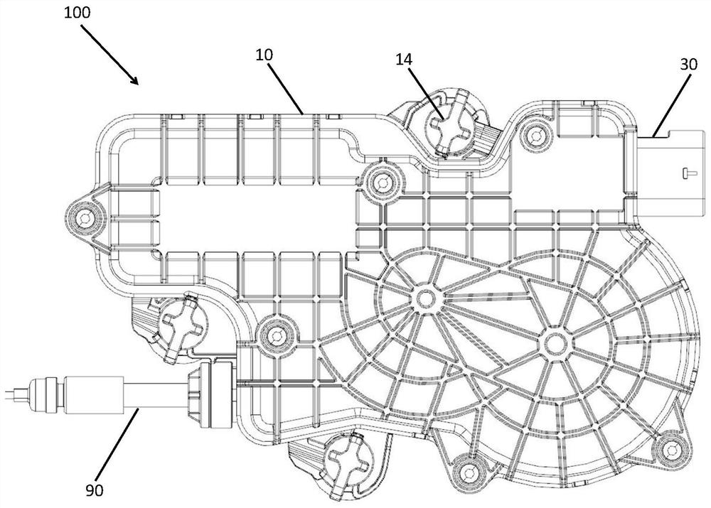 Integration of side door lock self-suction controller and actuator