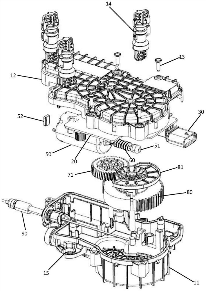 Integration of side door lock self-suction controller and actuator