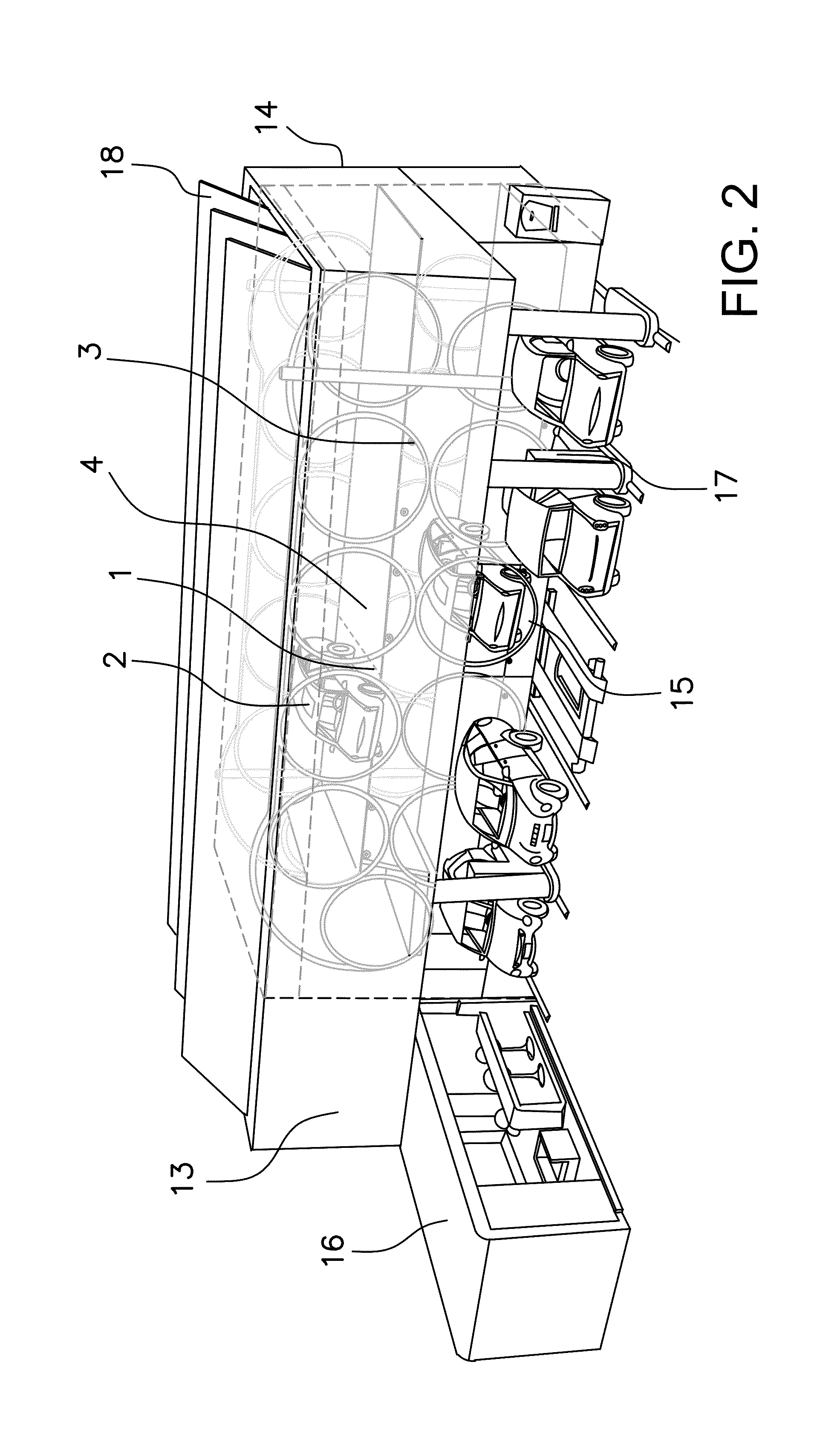 Facility for parking and recharging electrical vehicles