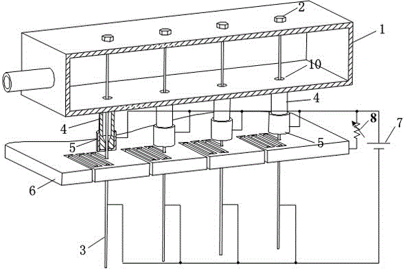 Follow-up auxiliary anode electrolytic wire cut machining system and method