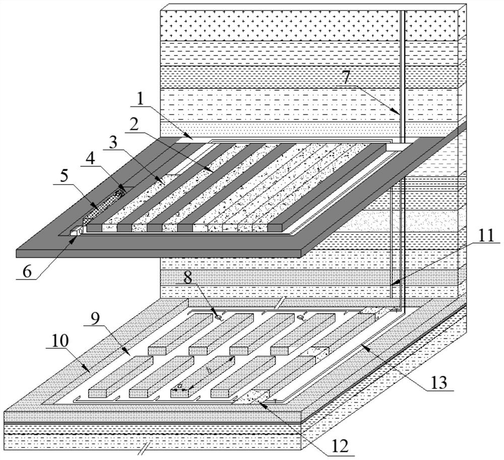 Fluidized cooperative mining method for deep mine geothermal energy and coal resources