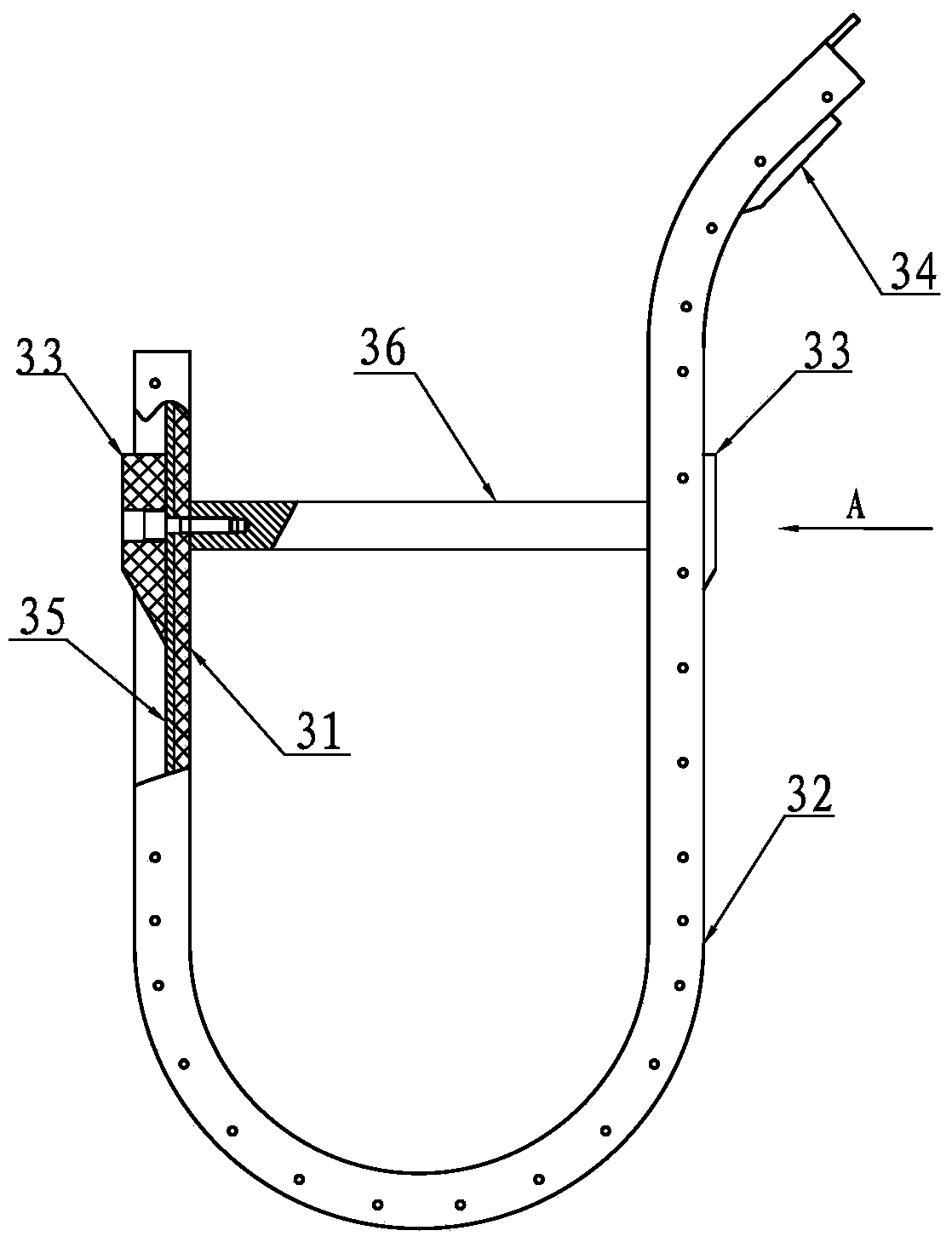 Splash-proof water-intercepting flow-guide device of high water receiving cooling tower in power plant