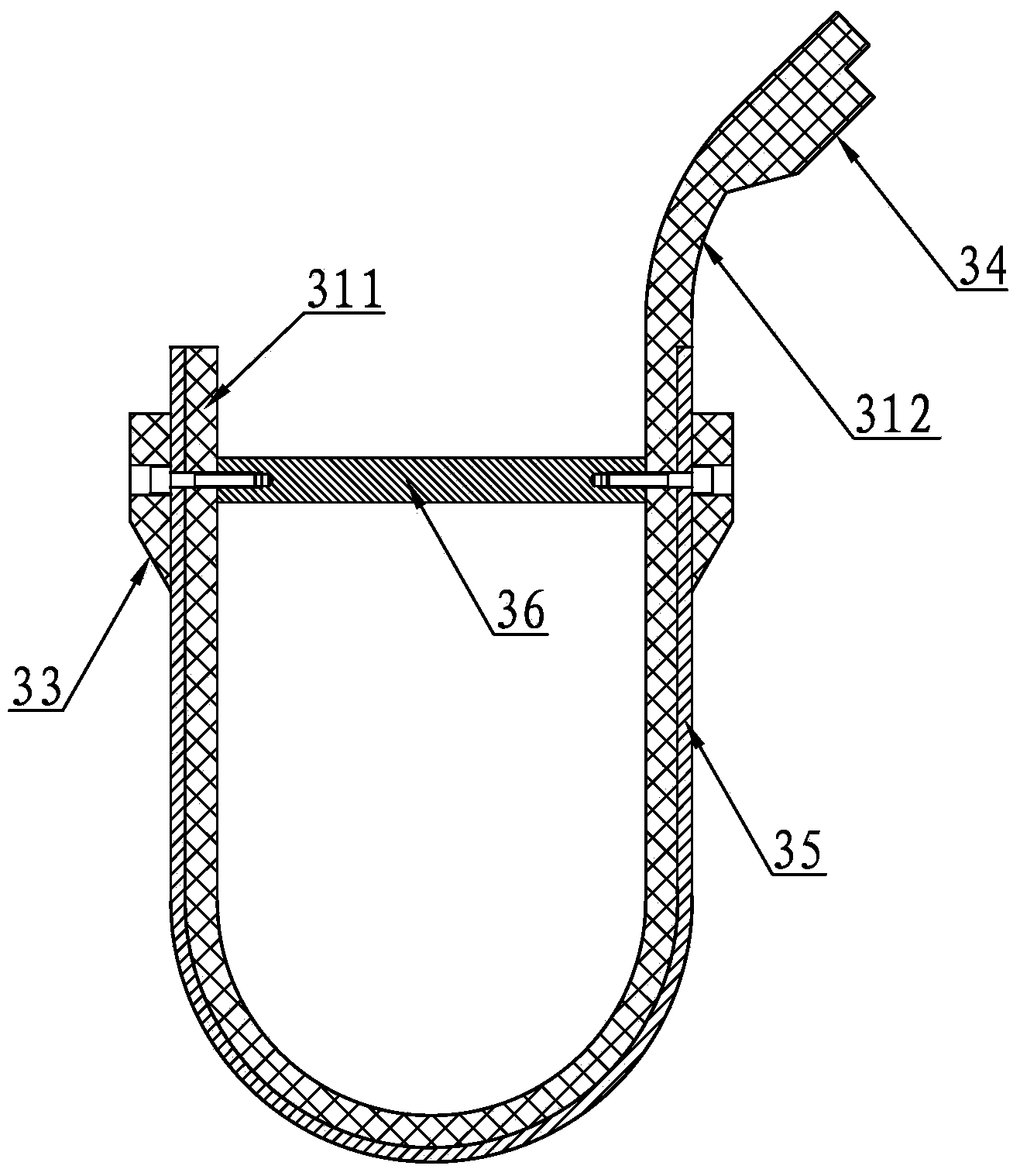 Splash-proof water-intercepting flow-guide device of high water receiving cooling tower in power plant