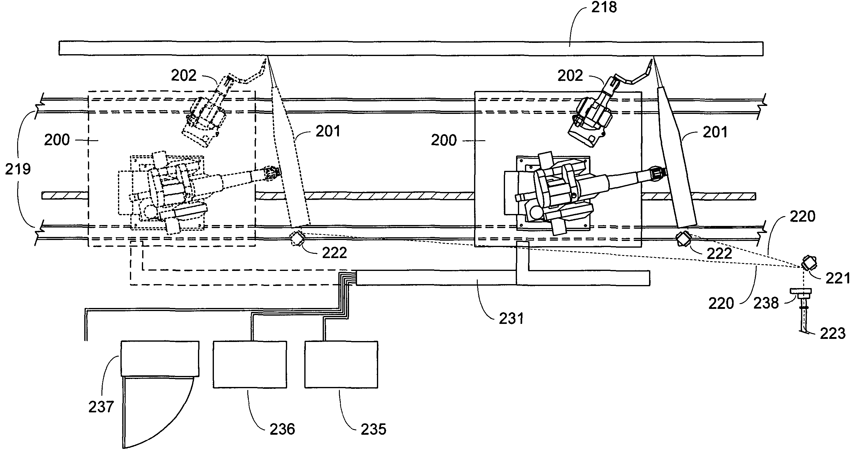 Active beam delivery system for laser peening and laser peening method