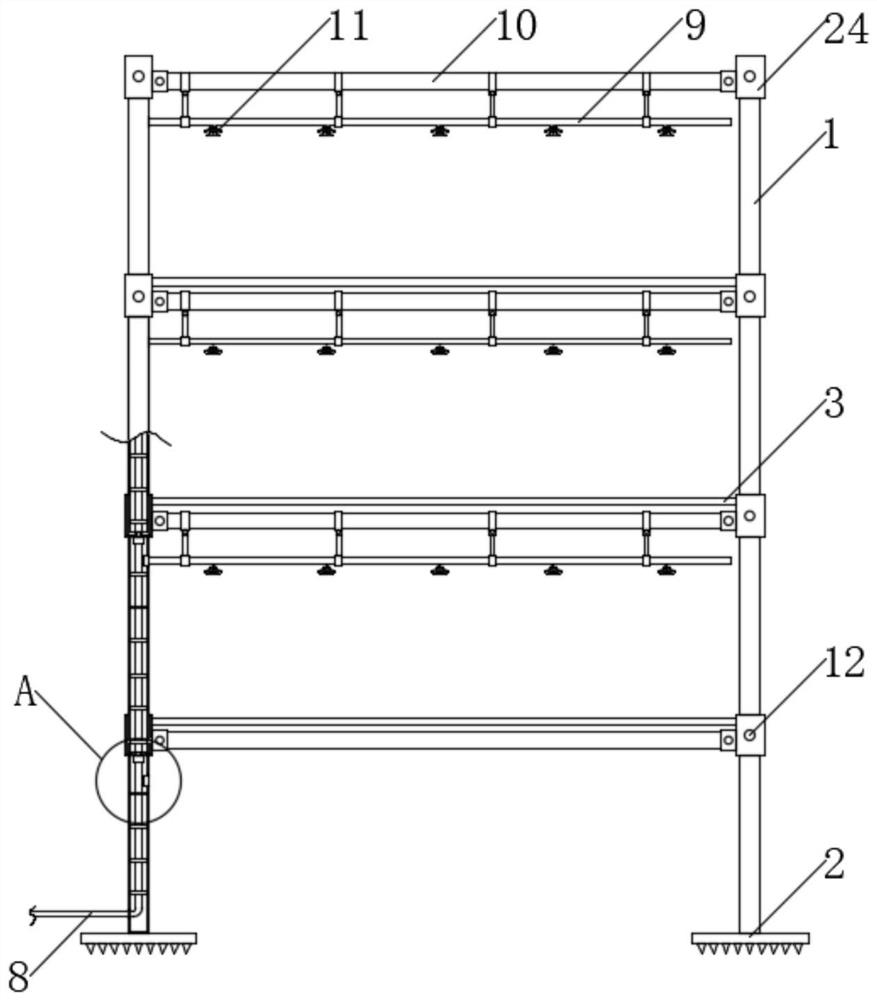 Edible fungus planting support convenient to clean and edible fungus planting method