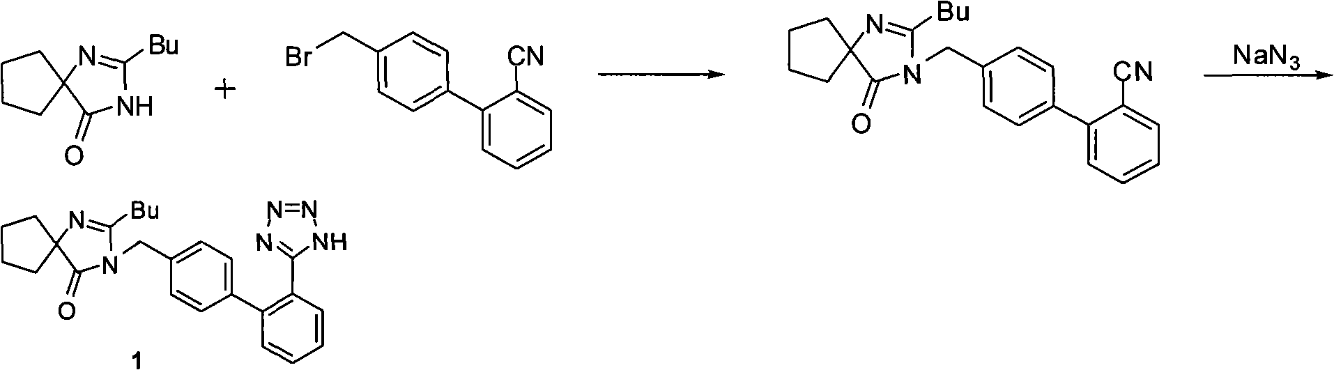 Method for synthesizing irbesartan and intermediate thereof