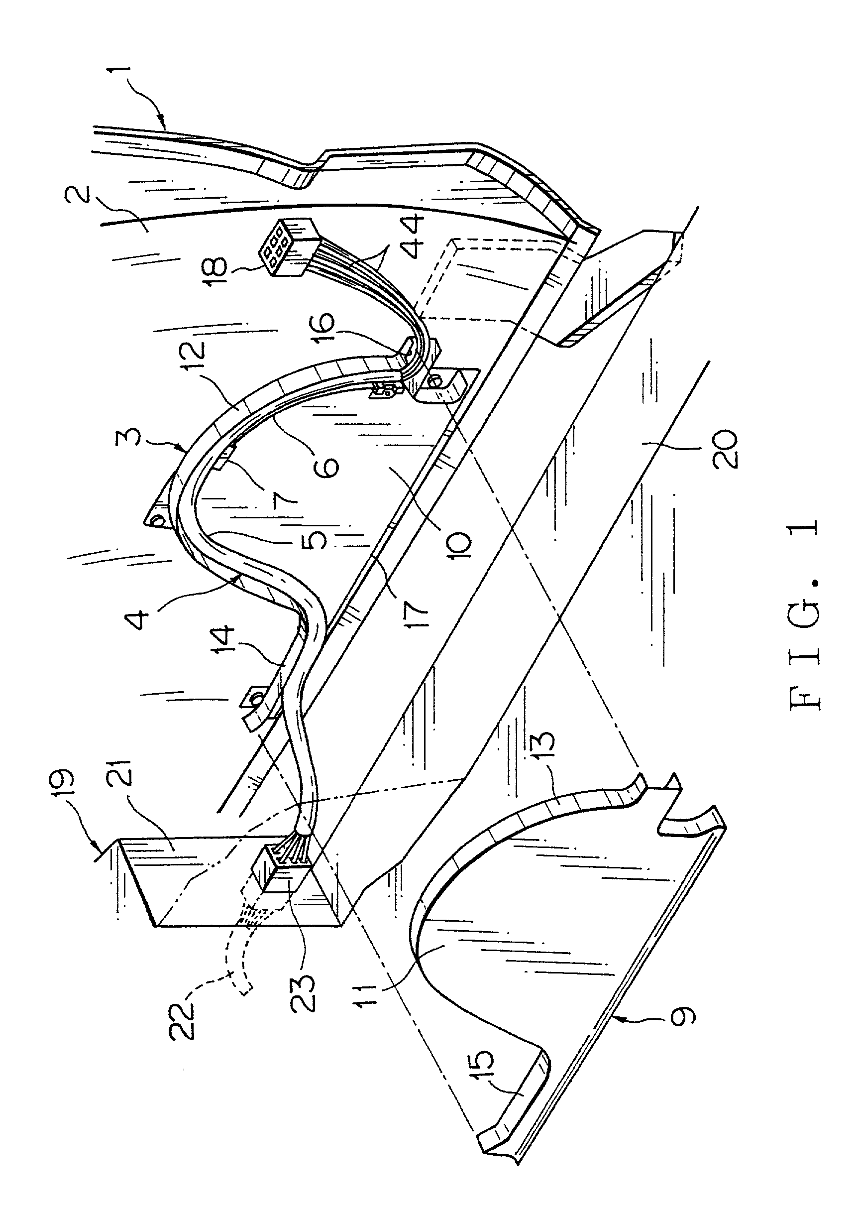 Harness slack absorbing apparatus