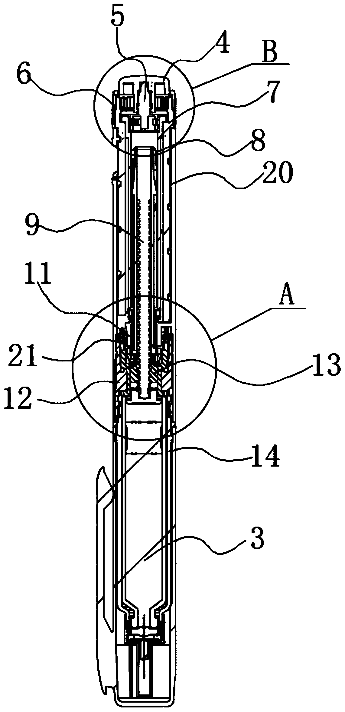 Simple medical injection device with replaceable medicine bottle