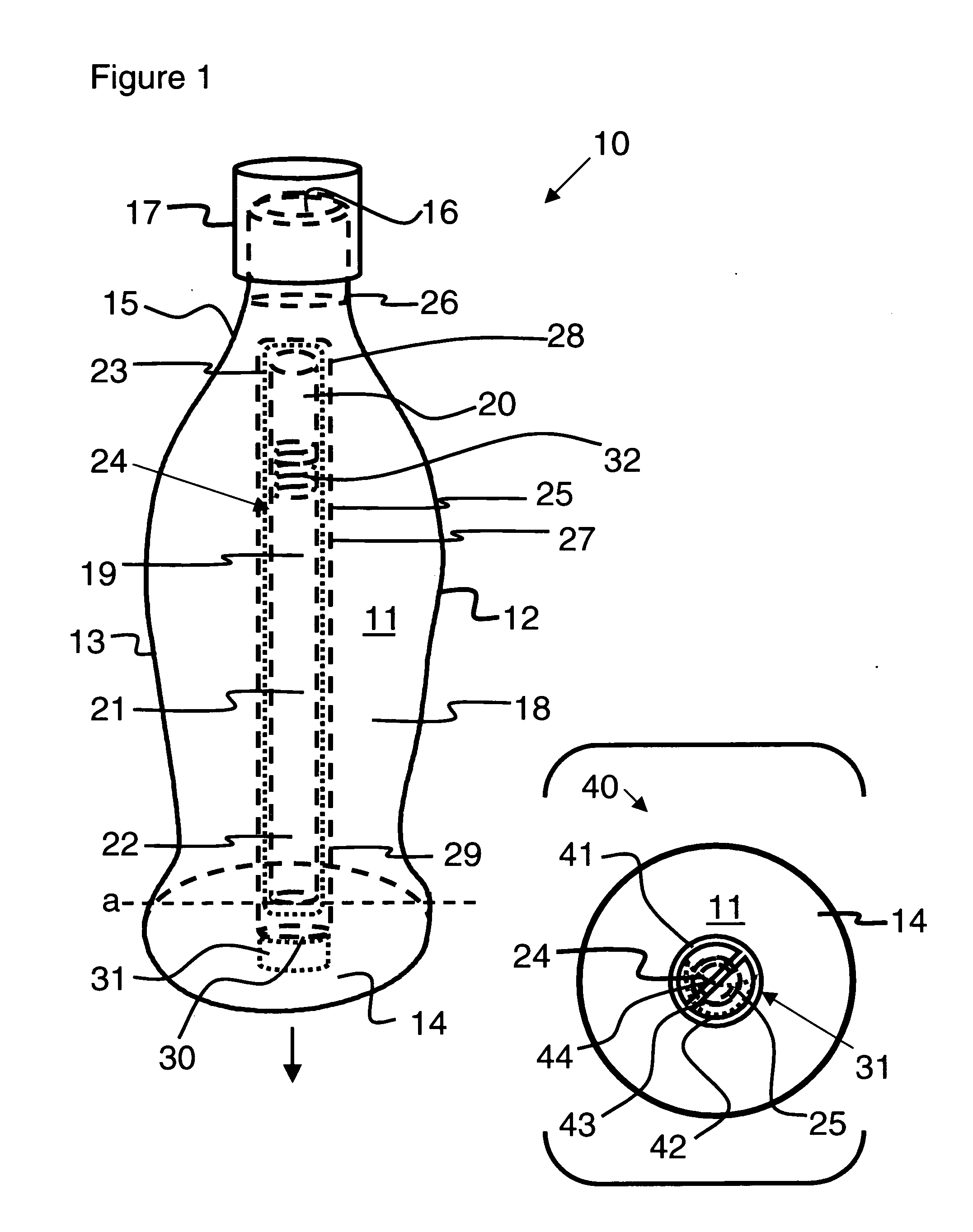 Liquid containing vessel having aseptic straw housing and method for manufacturing the same