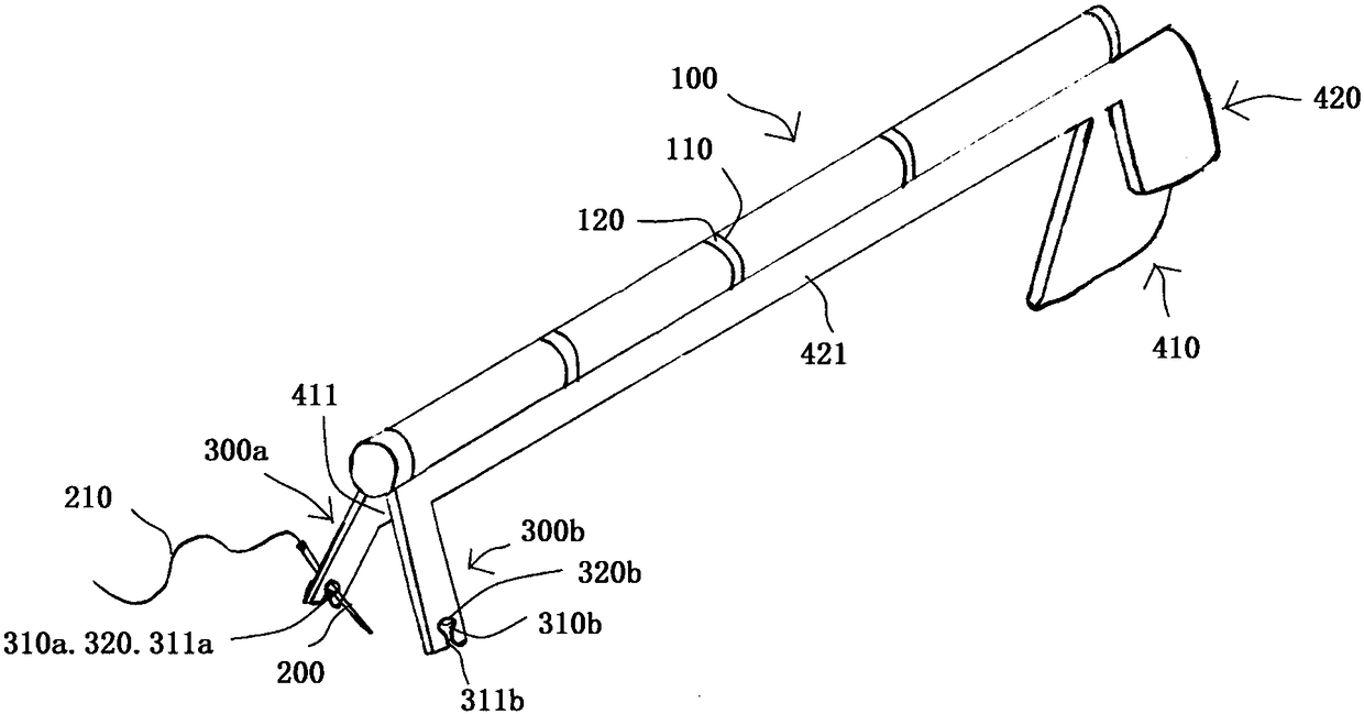 Portable needle-holding stitching device for cavity mirror