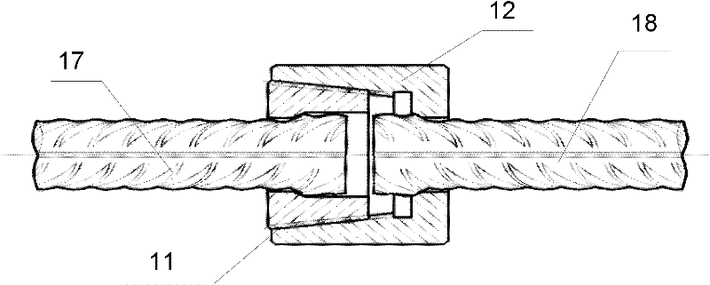 Adjustable steel bar thread connection device