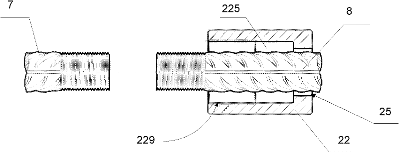 Adjustable steel bar thread connection device