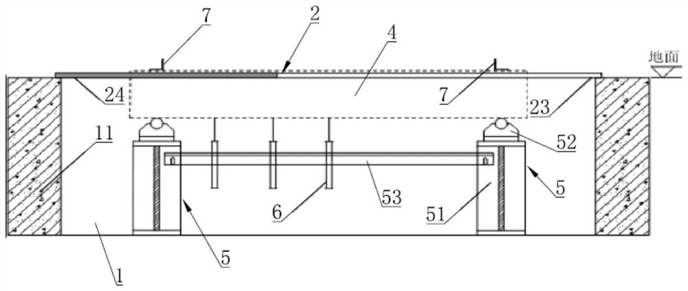 Short-distance explosion test platform for sunken beam plate component and test method of short-distance explosion test platform