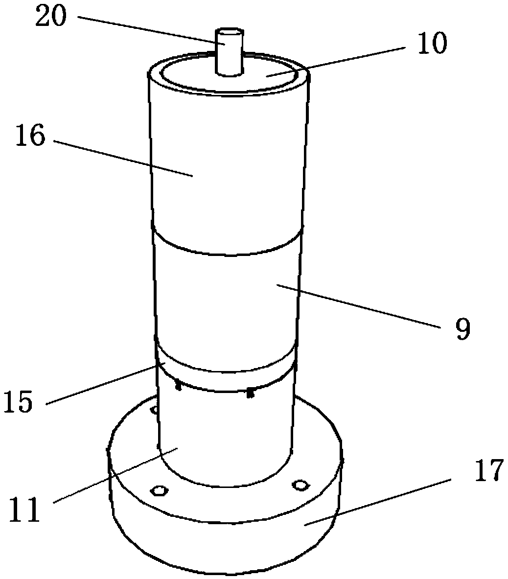 Novel column shear permeation testing device and testing method thereof