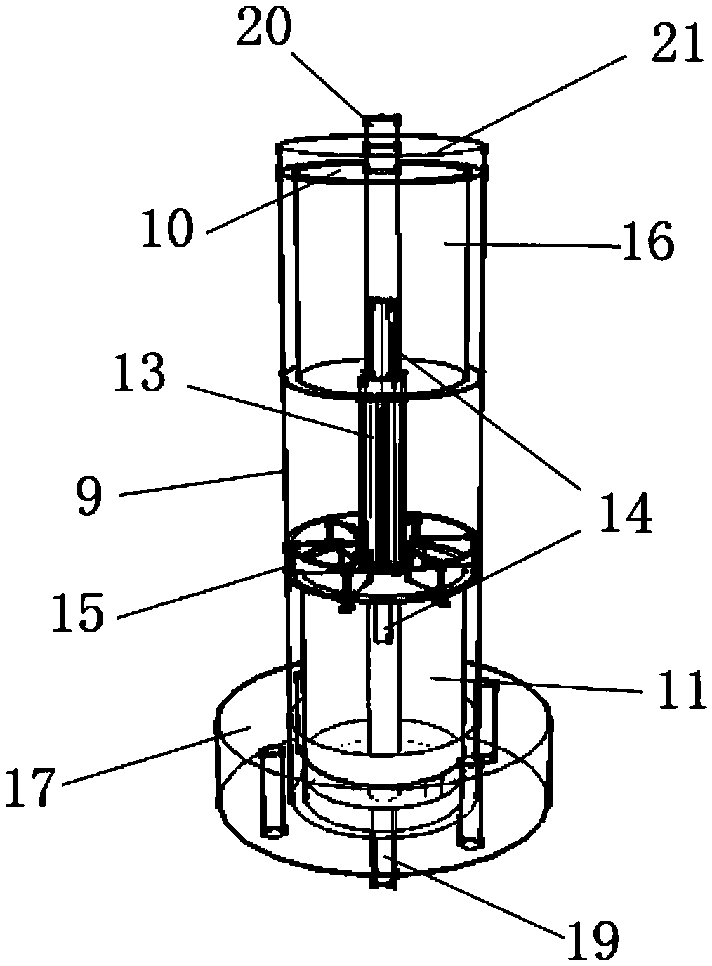 Novel column shear permeation testing device and testing method thereof