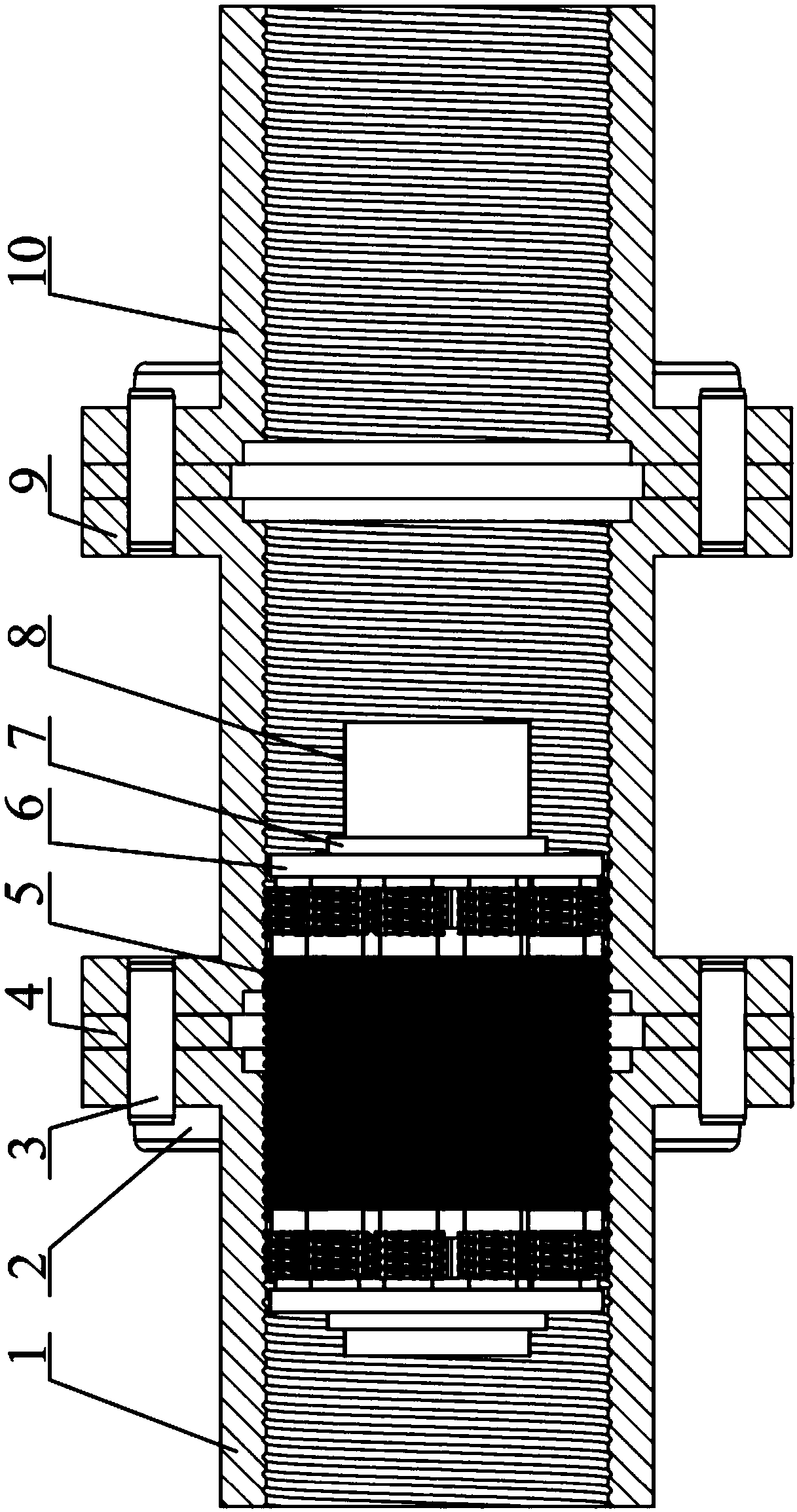 Large-length-diameter-ratio nut inverted planetary roller screw