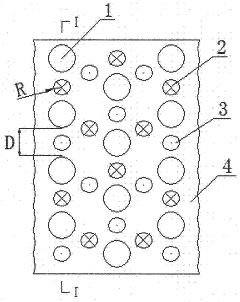 Radiating fin with spherical protrusions